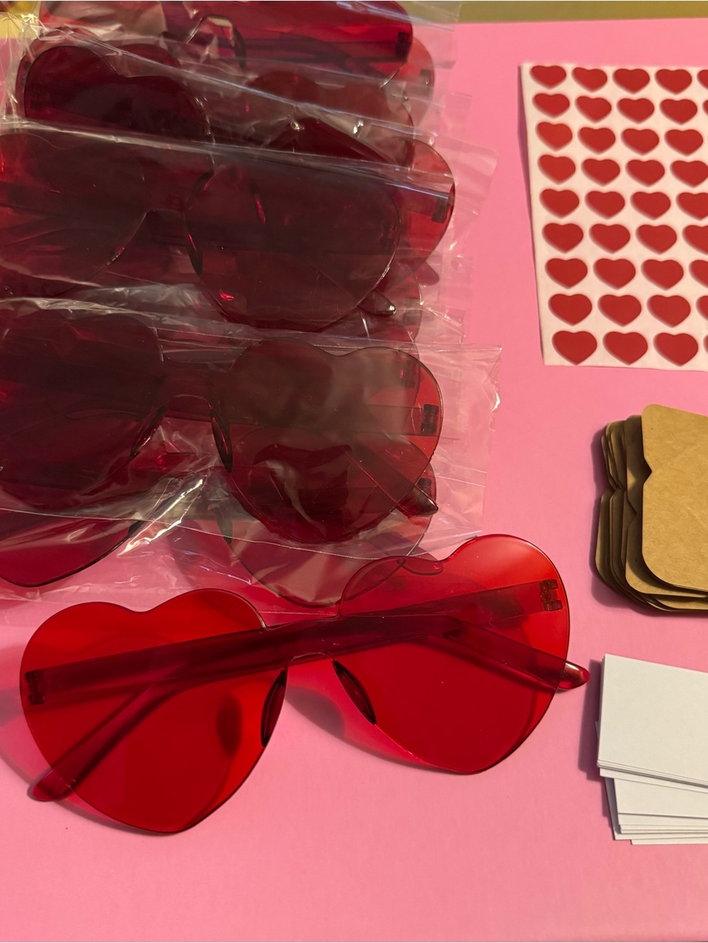 NWT Bachelorette Bundle Red Heart Sunglasses Mini Note Envelopes